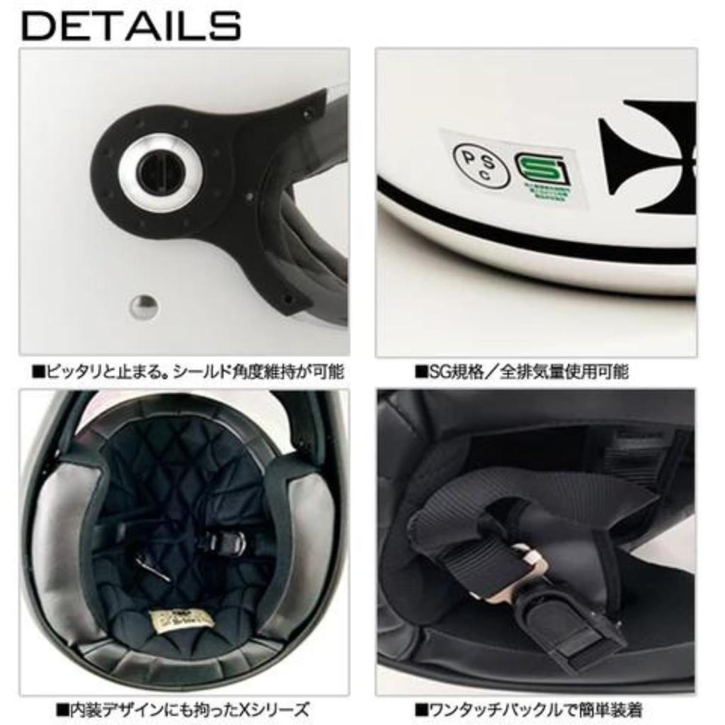 RIDEZ X Full Face Size L with Standard Clear Streamlined Design Helmet, Gray, (Under 59-60cm), Motorcycle, Shield, Neo-Classic