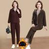 Plus Velvet Warm Sportswear Suit Autumn and Winter Fashion Casual Wear Ladies Suit Two-piece Suit