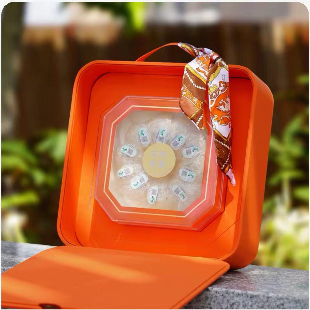 Zi-Портативная подарочная упаковочная коробка из кожи «Птичье гнездо» Hermes Orange, вместимость 50 г, пустая. Price for 16 Sets