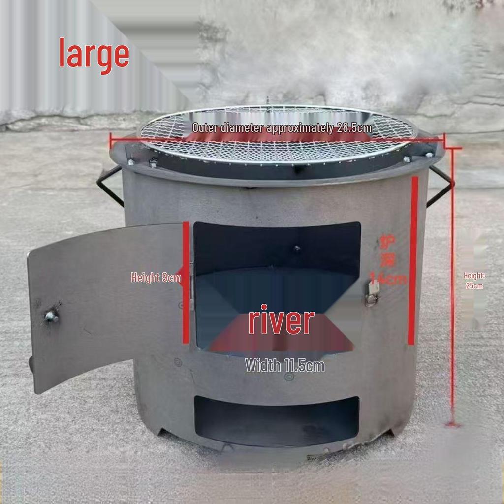 Multi-Functional Charcoal Firewood Stove: Outdoor BBQ, Heating, Cooking, and Household Use