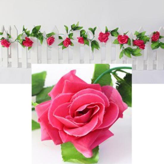 230cm Konstgjord blomma Rose Vine Hängande Garland Party Hem Bröllop Väggdekor