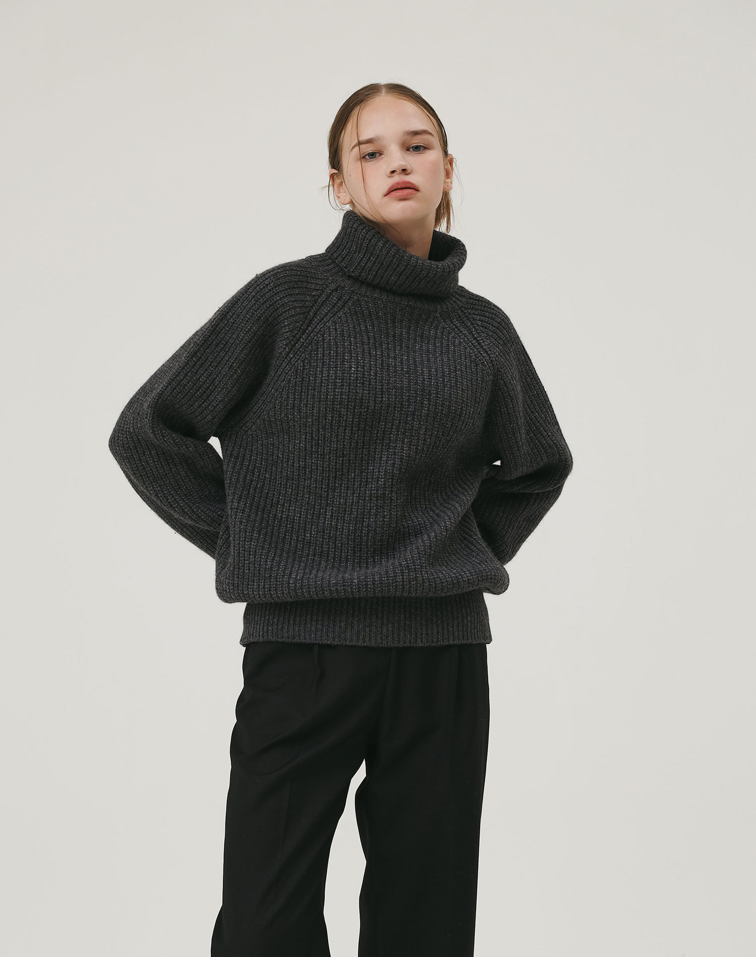 G Mar Turtleneck Sweater Charcoal Free