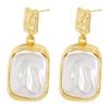 Women Square Earrings with Pearls Female Hypo-allergenic Lightweight Earrings for Woman Daily Party Matching