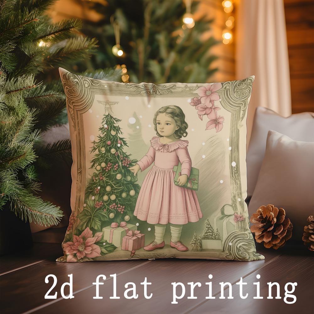 Kissenbezug mit weihnachtlichem und winterlichem Muster für Sofa, Schlafzimmer oder Auto