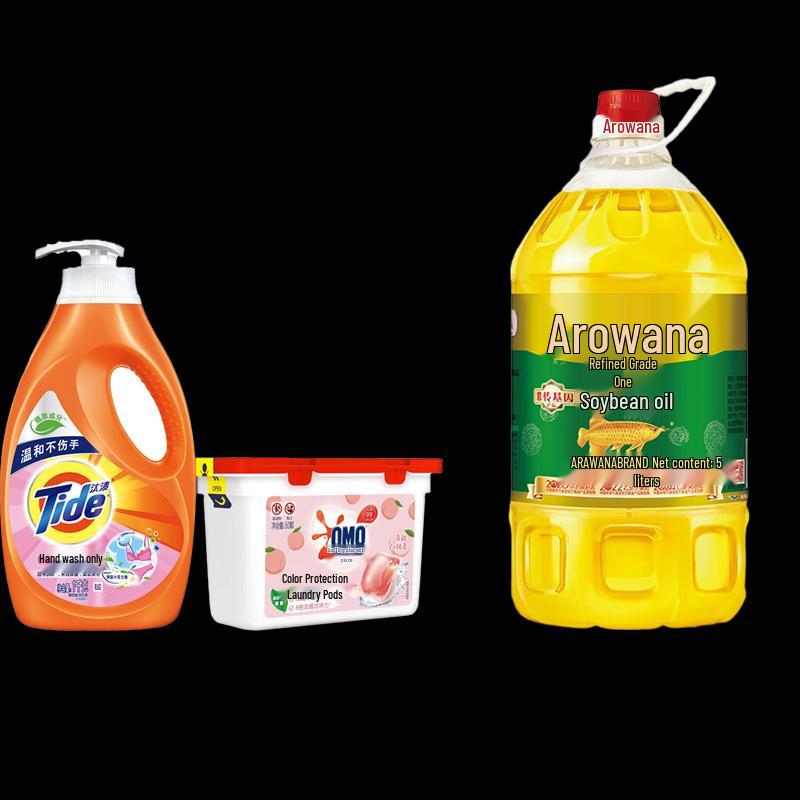 OMO White Peach Laundry Gel Beads & Soybean Oil Bundle
