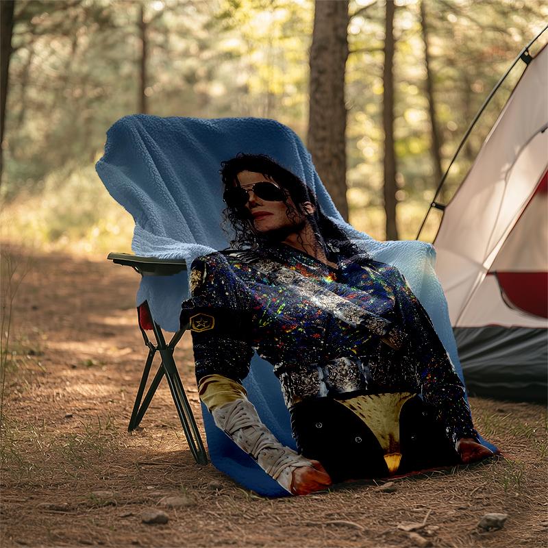 Michael Jackson Theme Printed Blanket - Perfect for Couch, Bed, Travel & Outdoor Use | Machine Washable, Cozy & Durable.