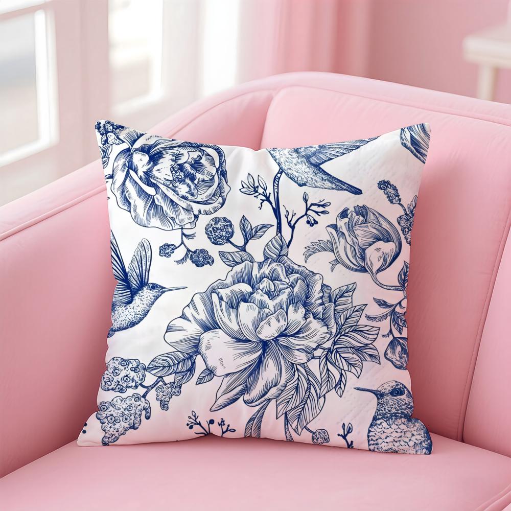 Chinoiserie pattern Funy Abstract Art Cushion Cover Linen Pillowcase Cover Soft Decor for Sofa Home Room