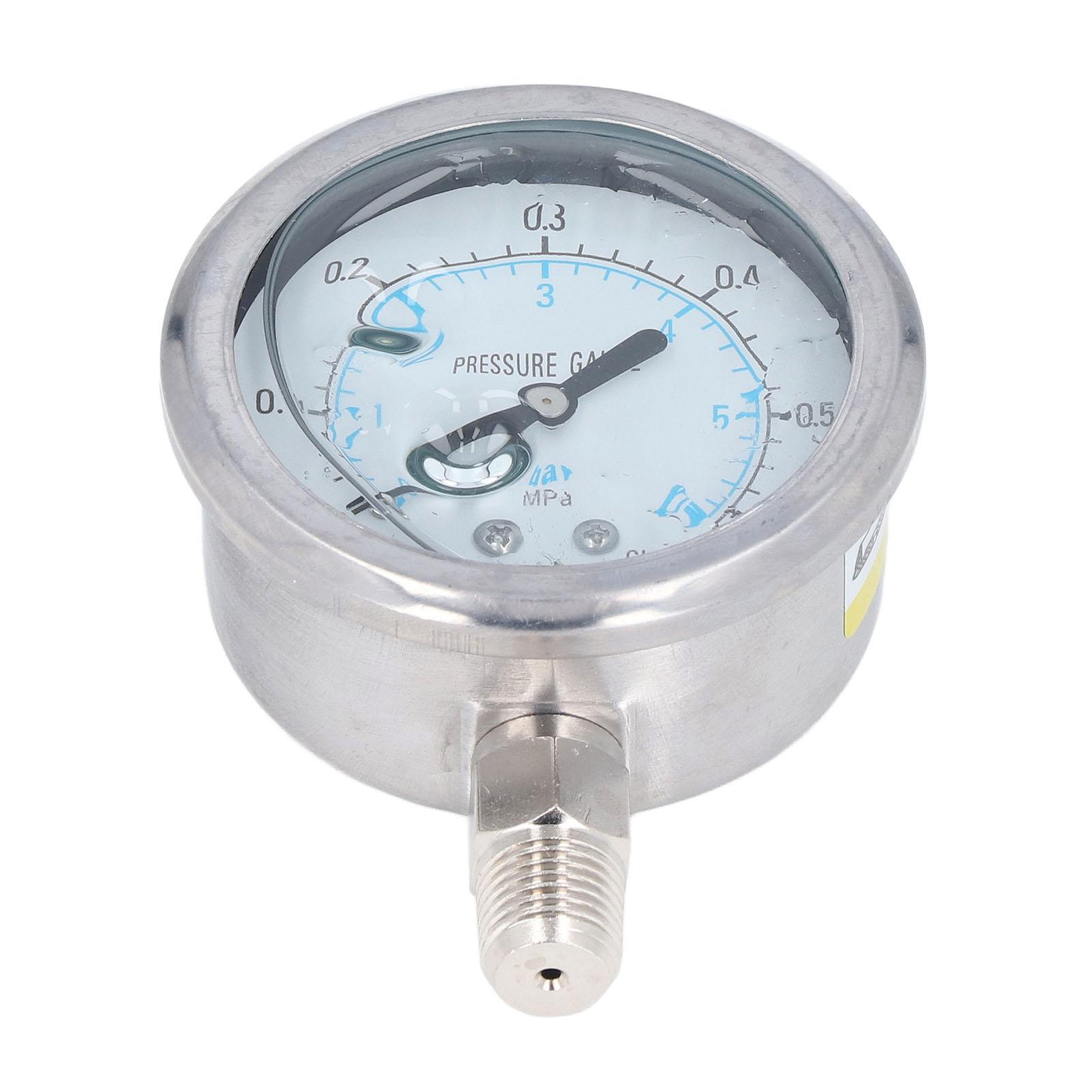 

Манометр 1 4 NPT Класс точности 2.5 Манометр вакуумметрический с прозрачным циферблатом и корпусом из нержавеющей стали от 0 до