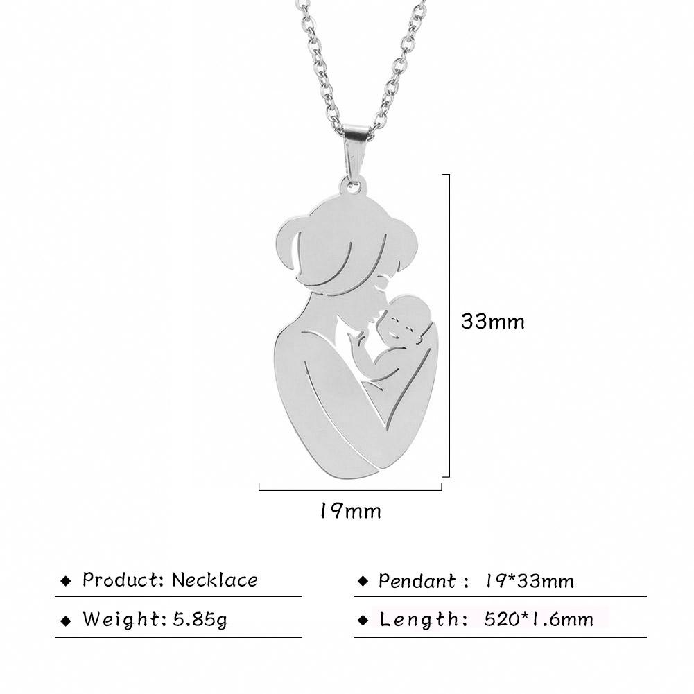 Cazador Lovely Family Pendant Necklaces Mom Dad Children Baby Pregnant Woman Stainless Steel Choker Jewelry Mother Day Gift New