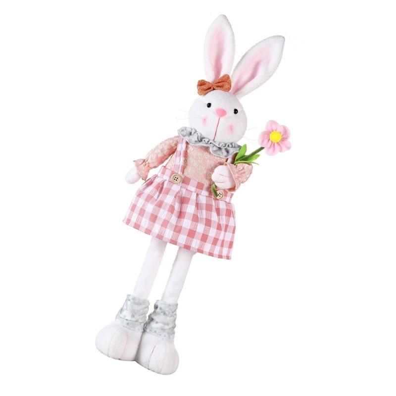 Spring Countrysides Rabbit Decoration Adjustable Long Legged Easter Rabbit House Accessories Office Desk Dropshipping
