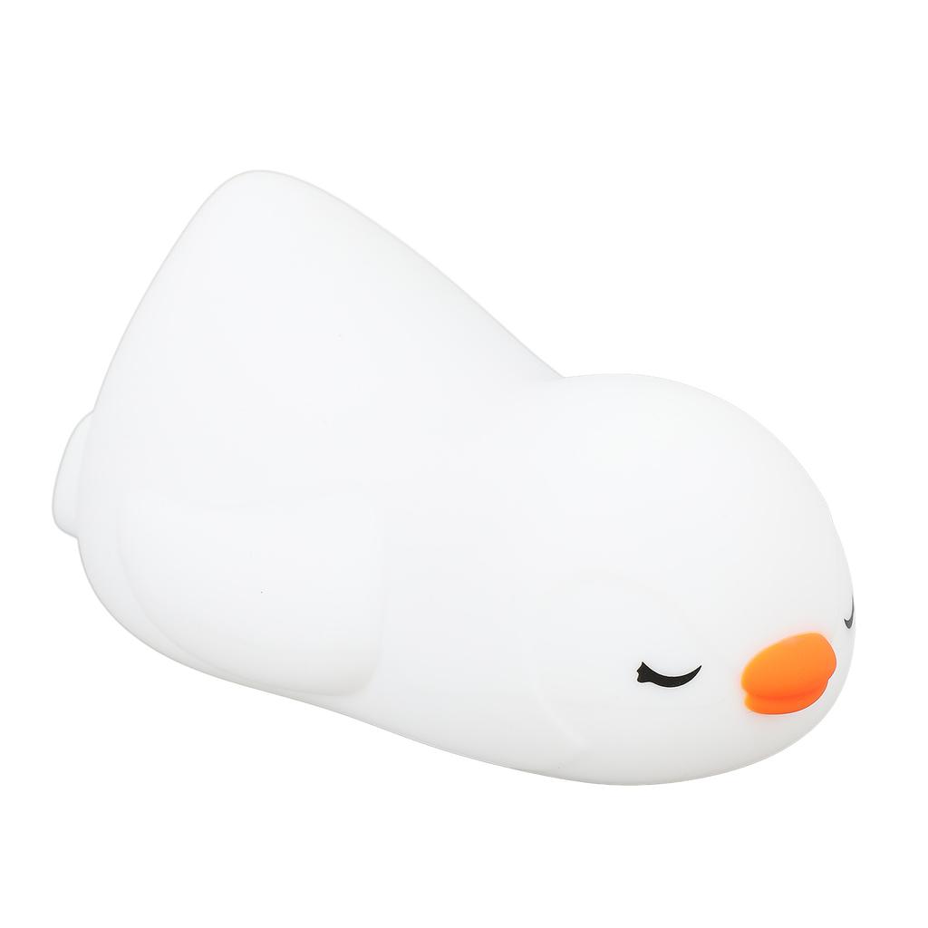 Cartoon Penguin Night Light Silicone Soft USB Rechargeable Adorable Skin Friendly Colorful LED Night Lamp for Nursery