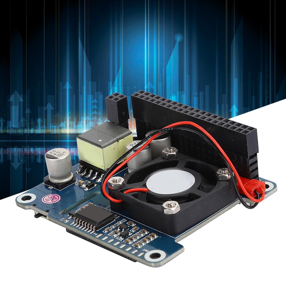 Expansion Board Cooling Fan Module for RPI 4B3B+ POE Ethernet Power Onboard Fan