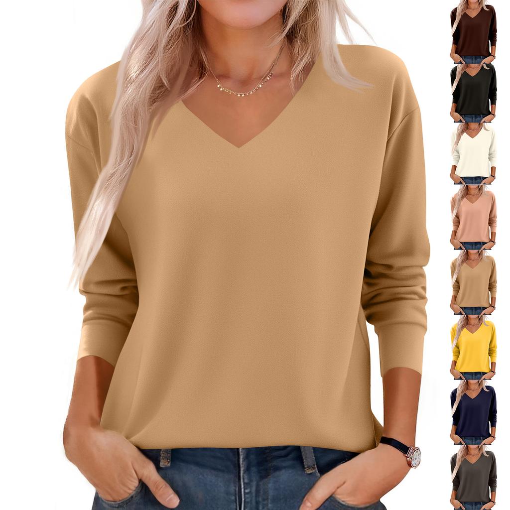 Women's Fashion Solid Colour Long Sleeve Fleece Thickened Top