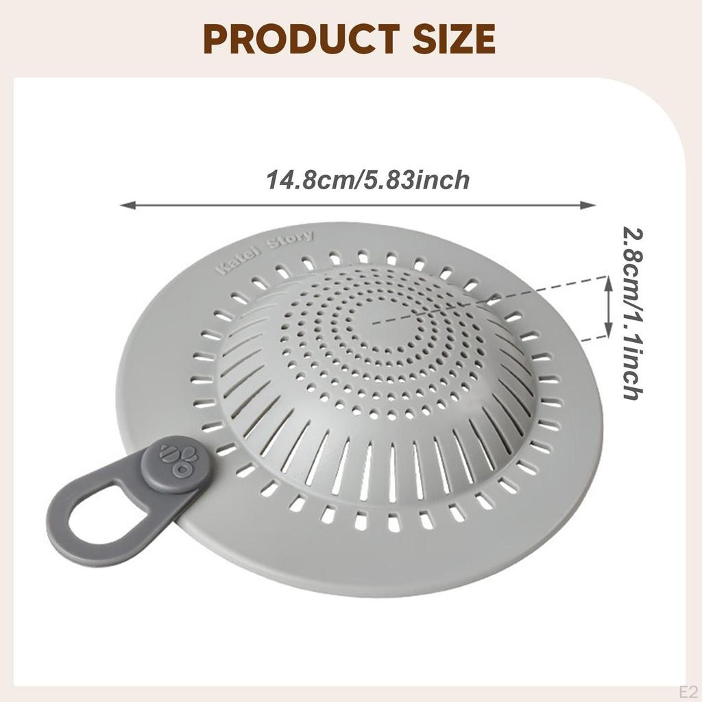 Bathtub Drain Hair Stopper Reusable Round Portable Easy To Clean Kitchen Sink Cover