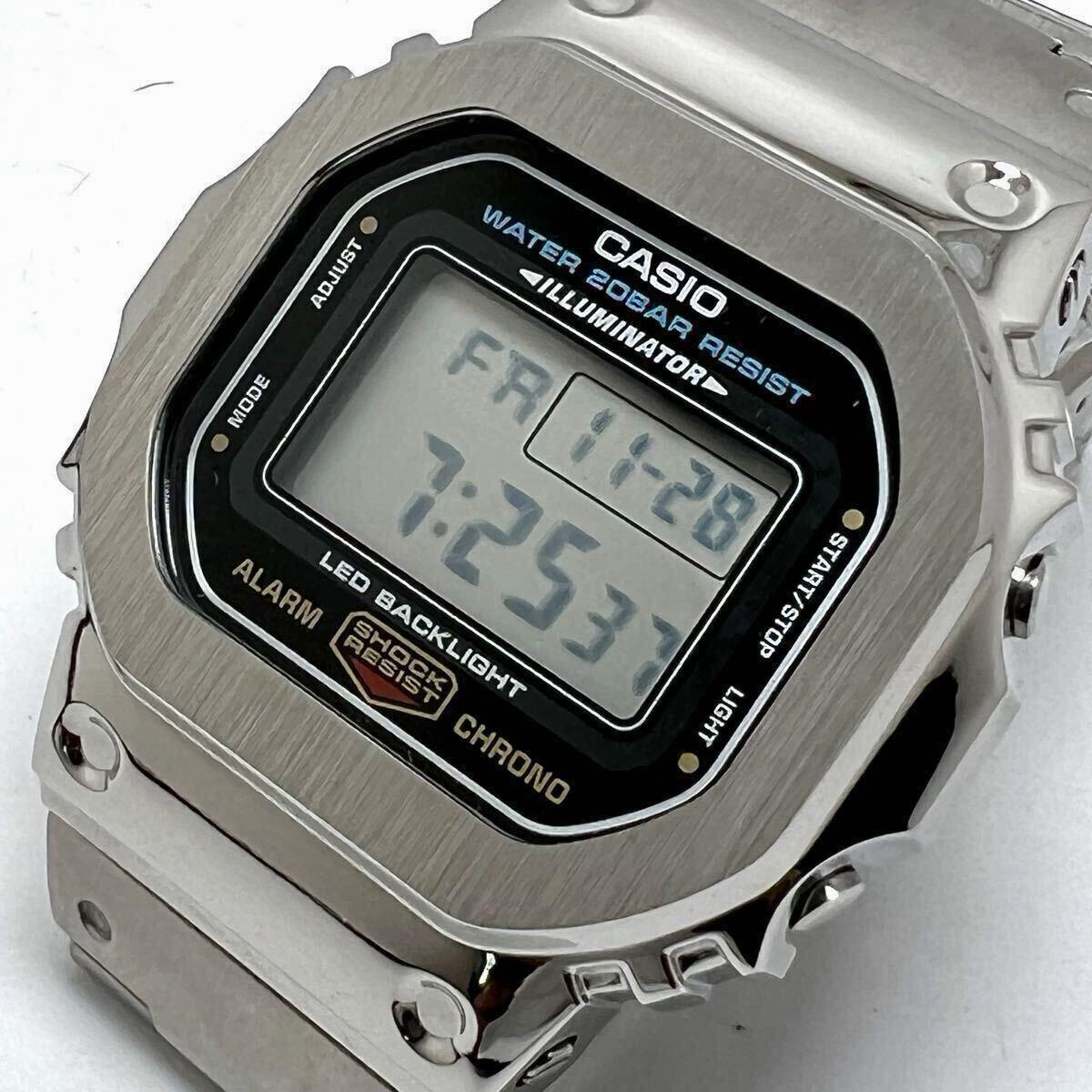 New G-SHOCK DW-5600UE Metal Custom Stainless Silver