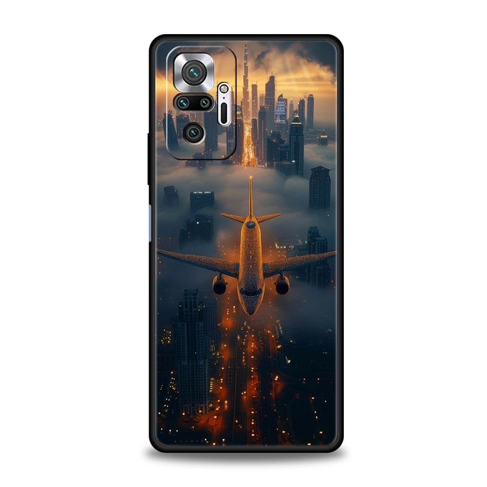 Travel-Nspired Airplane Route Phone Case Cover for Redmi 14C 10C Note 15 14 13 12 10 11 K40 Pro Plus Soft TPU Shockproof Fundas
