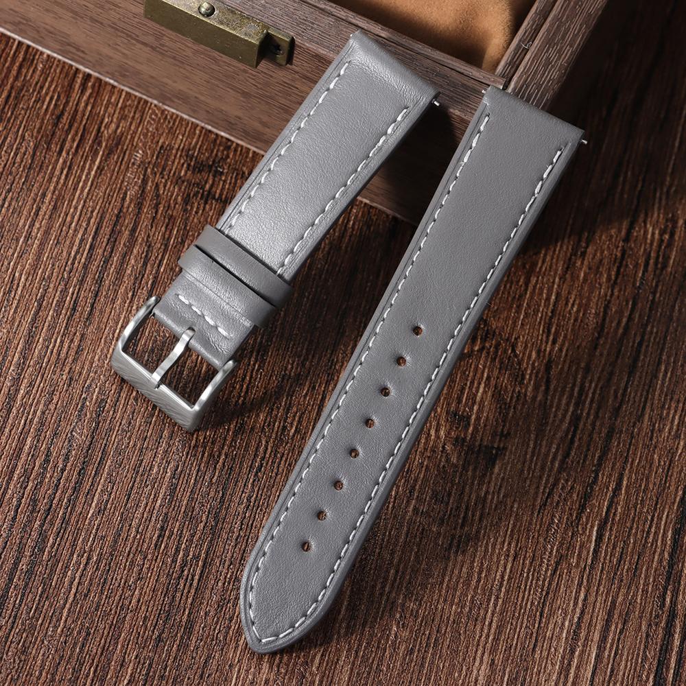 Cinturino per Orologio in Pelle di Mucca Marrone Premium con Rilascio Rapido 18mm 20mm 22mm 24mm Cinturini per Orologio in Vera Pelle Top Grain per Uomo Donna