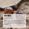 Amber Resin Stud Earrings Simple High-End Versatile Retro Earrings Temperament Elegant Maillard Women