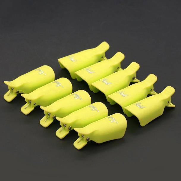 10PC Plastic   Cap Clip UV Gel Polish Remover Wrap Tool