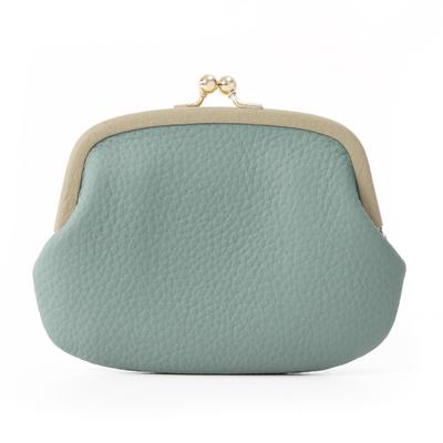 Blanc Pomme Genuine Leather Clasp Two-Tone Wallet, Women's, Compact, Blue, Bp-1090