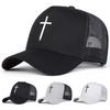 Unisex Cross Embroidery Baseball Net Caps Spring Summer Outdoor Sunscreen Hat Adjustable Casual Trucker Hats