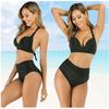 Two-piece swimsuit with high waist, push up, slimming, black M Two-piece swimsuit with high waist, push up, slimming, black M