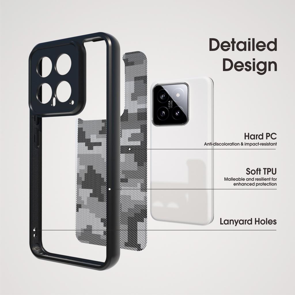 IBMRS Slim-Fit Phone Shell for Xiaomi 14 Cases Anti-Scratch TPU+PC Cell Phone Cover