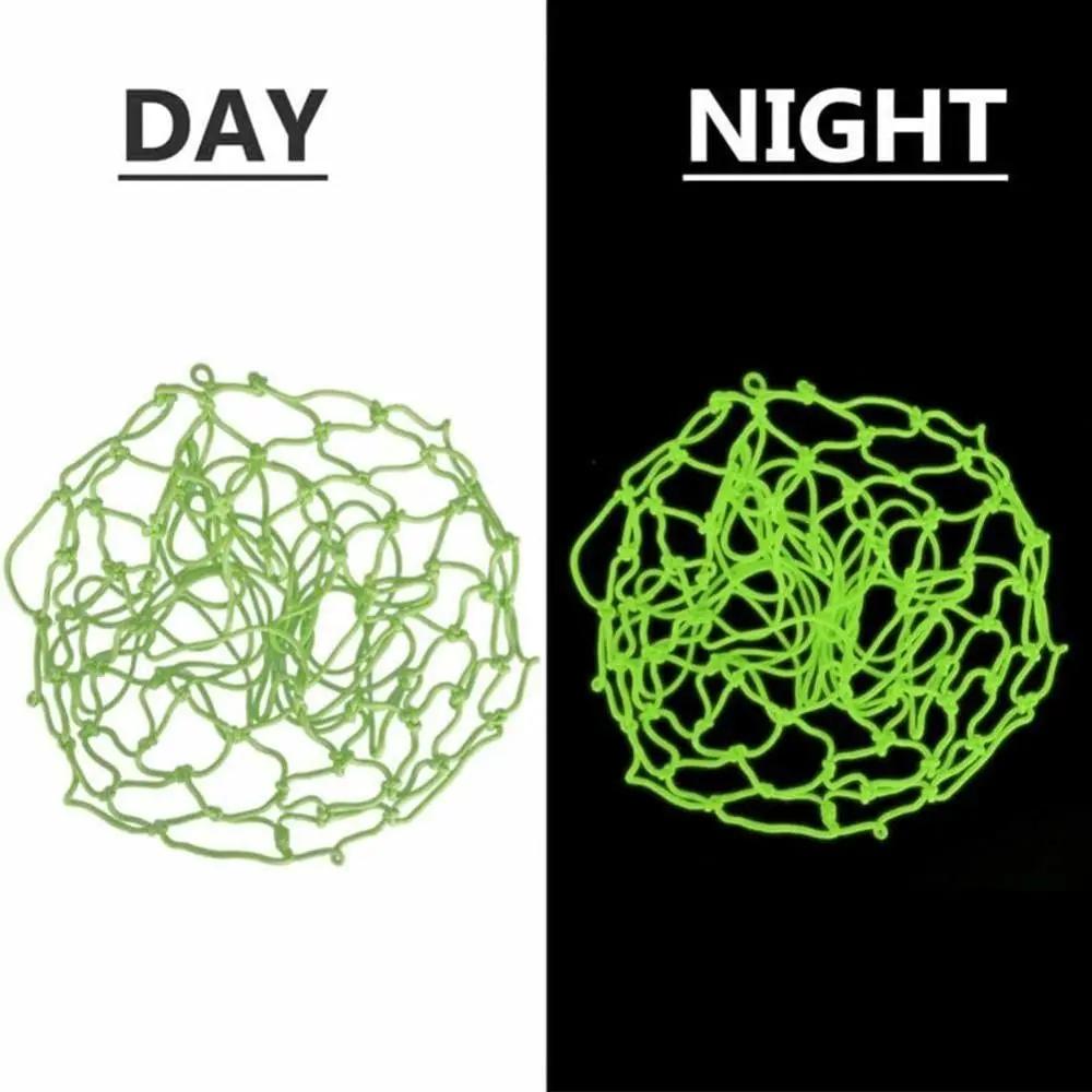 Nylon Glow Basketball Net 12 Loops Durable Nightlight Basketball Net Standard Size Easy to Install