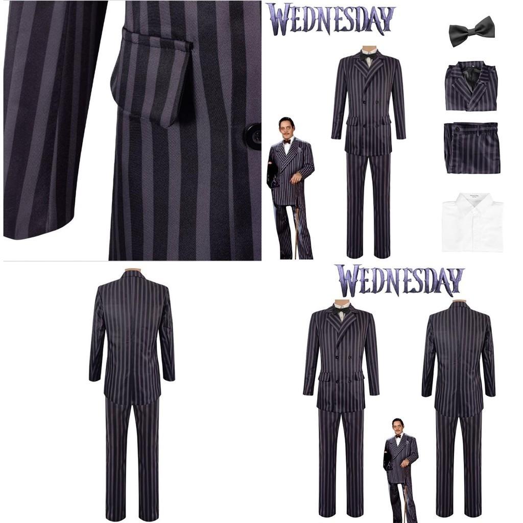 Gomez Addams Cosplay Kostüm Aus der Addams Family Halloween Outfit Anzug