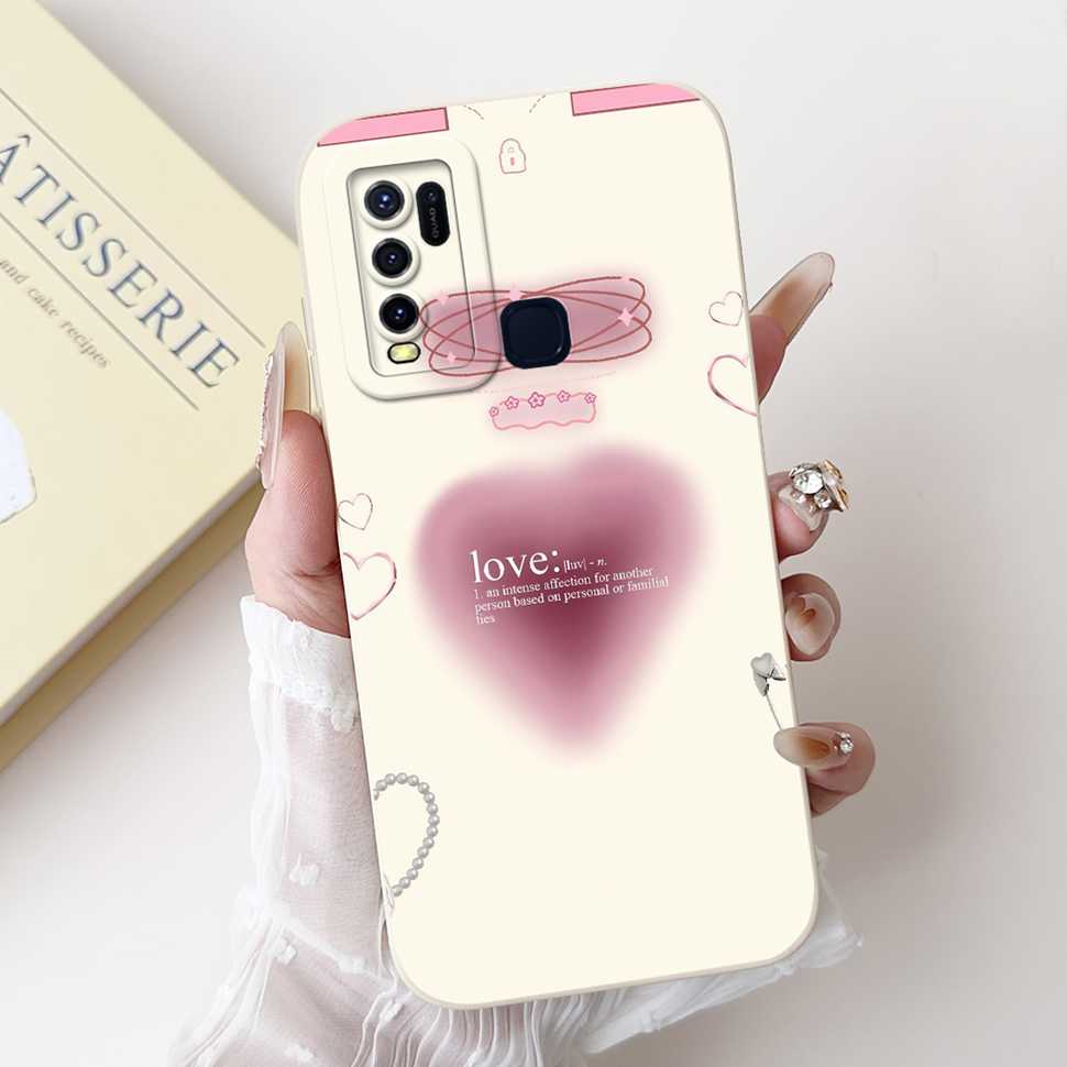 For vivo Y50 2020 1935 6.53" Case Cherry Girl Soft Silicone Cover Cartoon Rabbit For Vivo y50 VIVO Y50 V1965A Phone Cases Bumper