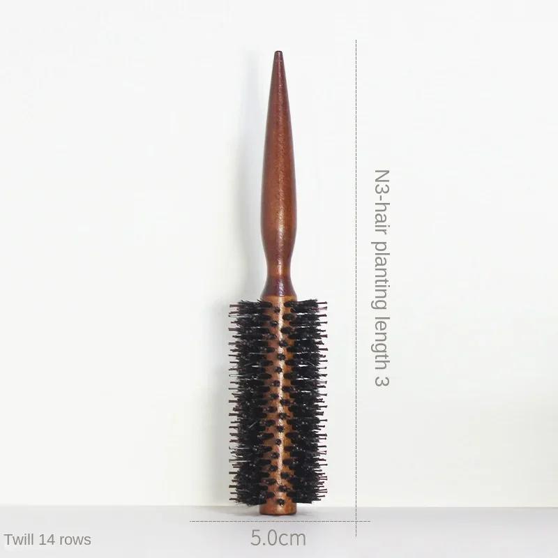6 Style Wood Handle Round Rolling Brush Straight Twill Hair Comb Boar Bristle Round Barrel Hair Curling Brush Hairdressing Tool