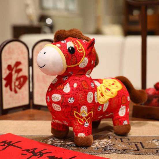 Blessing Horse Plush Toy Chinese Style Stuffed Horse Doll Good Luck