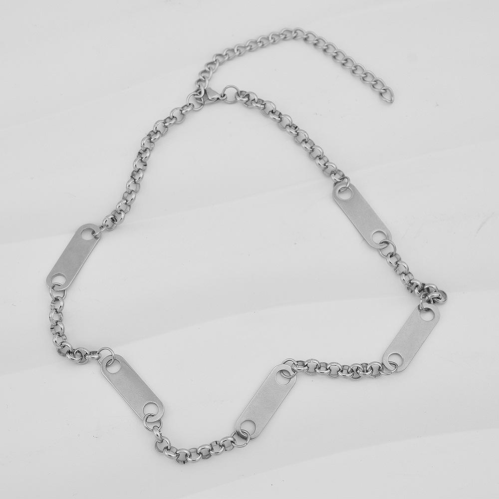 Oval piece splicing necklace Men's and women's same high-quality necklace Niche high-end clavicle chain