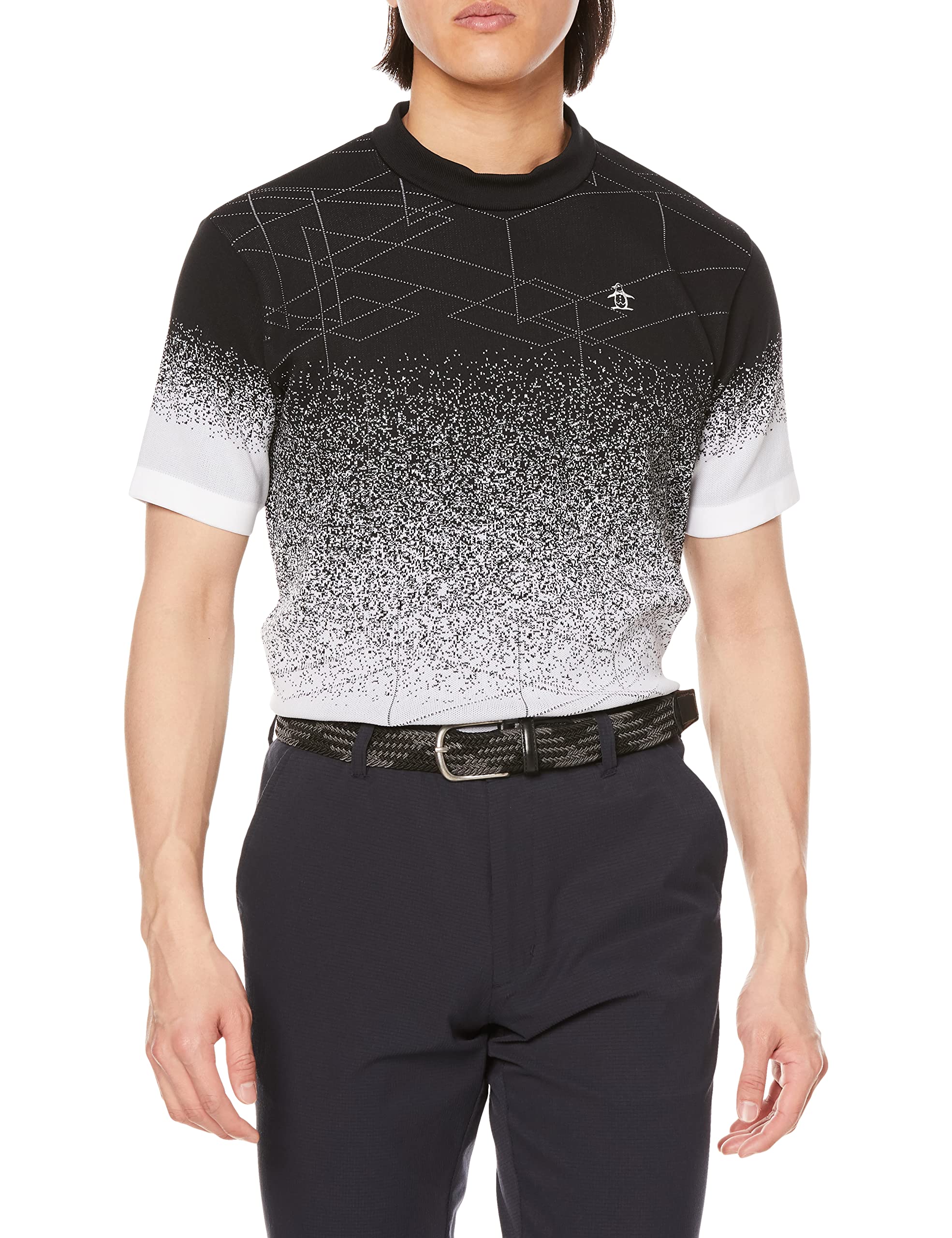 

gradient mock hand BK00 equivalent to Japanese size 2L [Munsingwear] Short-sleeved shirt, neck, knit, washable, golf, MGMVJA03, men s, (black),