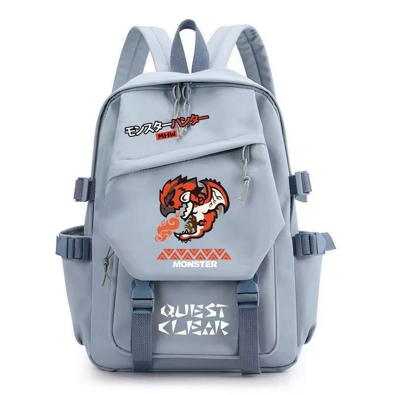 Wersja Q Monster Hunter Mężczyźni Kobiety Plecak Długi Miecz Felyne Diablos Rathalos Kreskówka Uczeń Plecak Szkolny Japońska Anime Plecak na co dzień