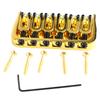 Electric Guitar Fixed Bridge Metal Adjustable Professional Guitar Fixed Bridge Replacement Gold