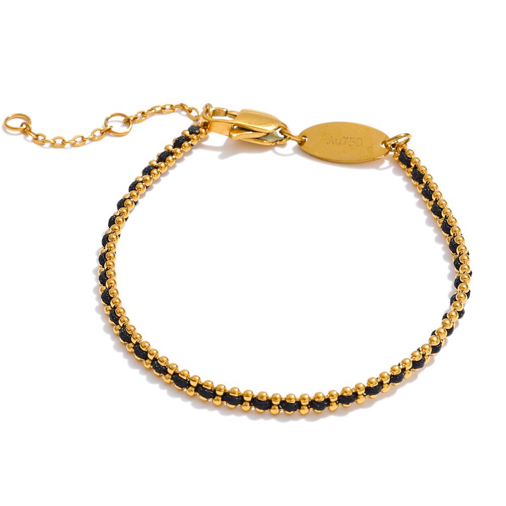 

Eetit Black Red Polyester Thread Handmade Chain Chic Bracelet Bangle 18K Golden PVD Plated Stainless Steel Exquisite Jewelry чорний