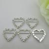 10pcs Heart Buckle with Horizontal Bar for Invitation Ribbon Slider 15mm