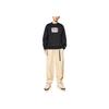Anta Sports Lifestyle Series Front Print Pattern Round Neck Pullover Long Sleeve Sweatshirt Unisex Sweatshirt Black 172248712-2