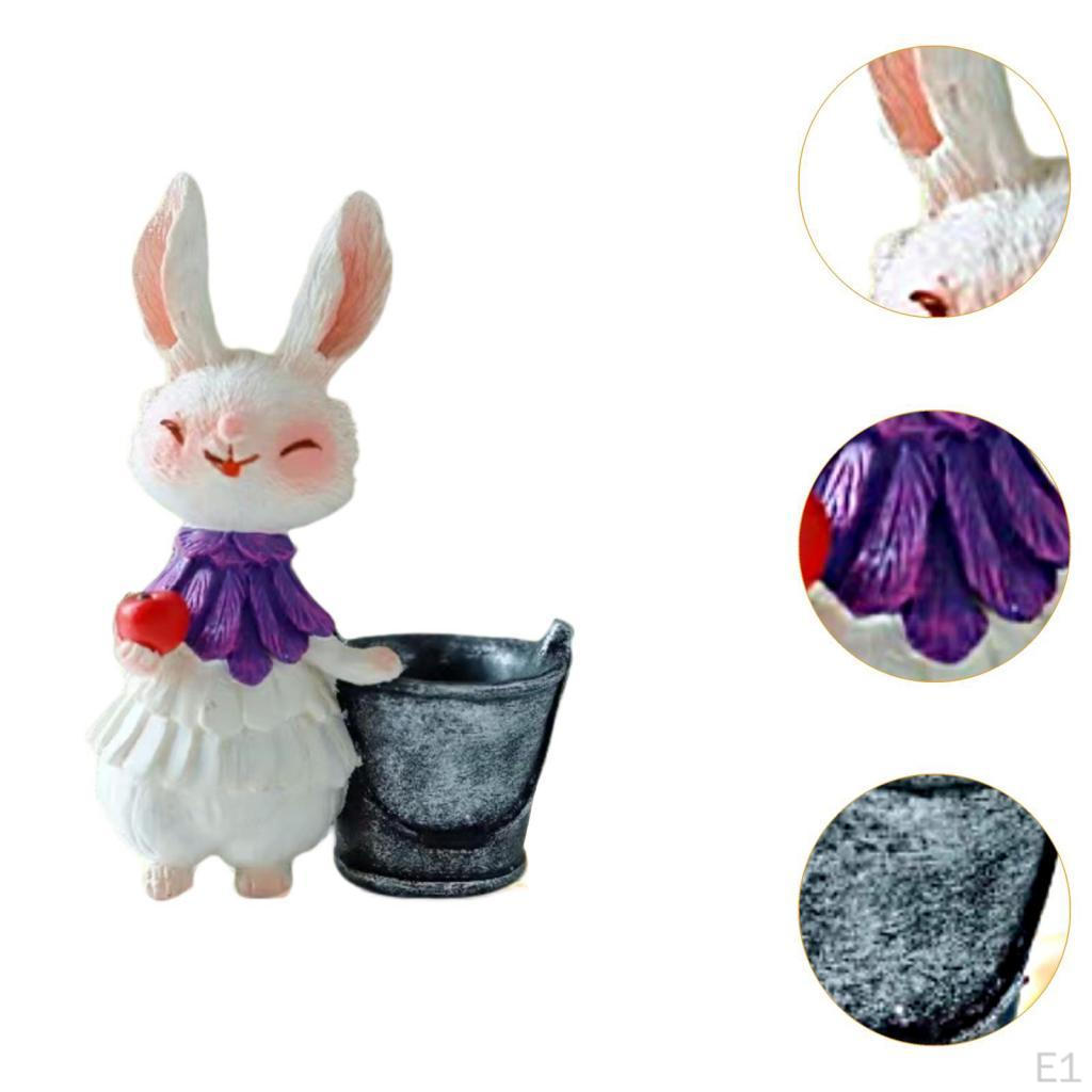 Bunny Figurine for Easter Flower Pot Centerpiece Rabbit Sculpture Home Decor