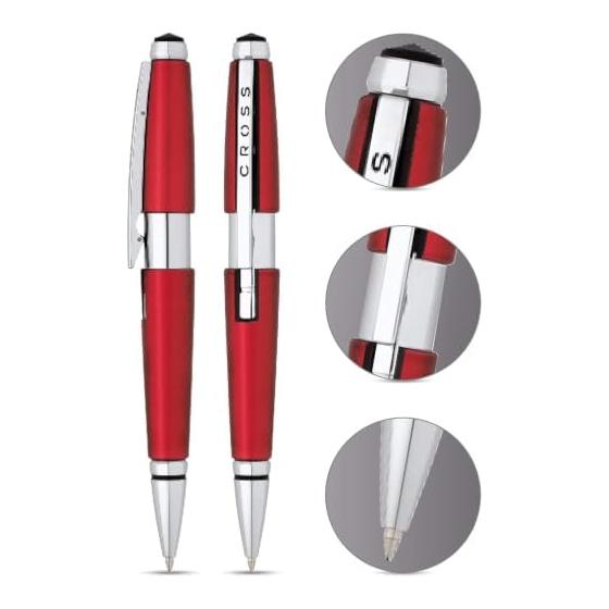 CROSS Cross Edge Rollerball (water-based ballpoint pen) AT0555-7 with gift box and shopper Formula Red | Rollerball, water-based ballpoint pen, gel
