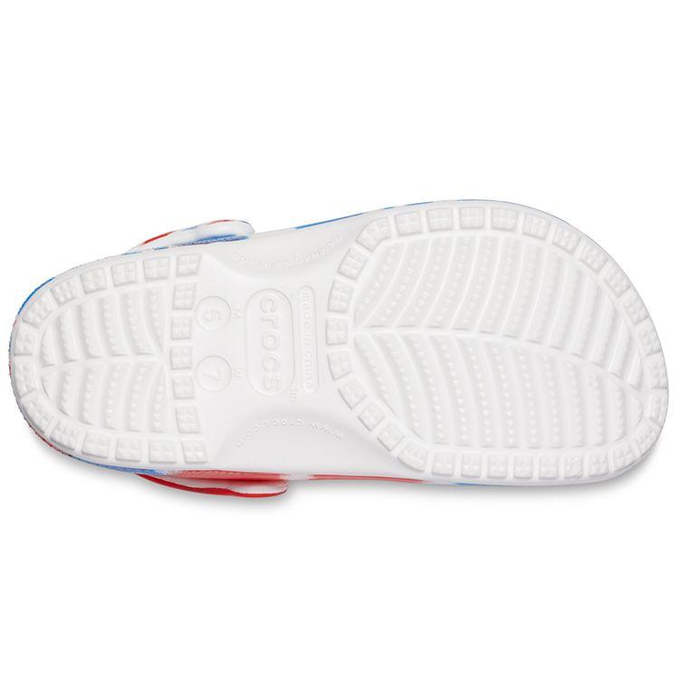 Crocs Classic Floral Pattern Durable Non-Slip Clogs Unisex Sandals White Blue Red 205453-928