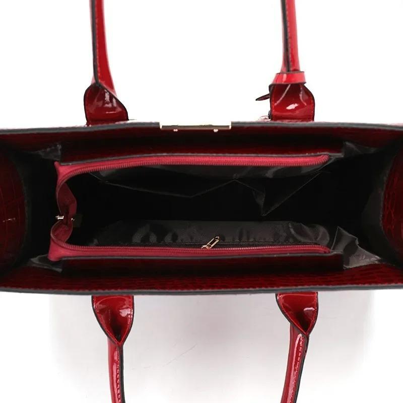 Damen Umhängetasche Krokodilmuster Große Kapazität Crossbody Handtasche für Frauen