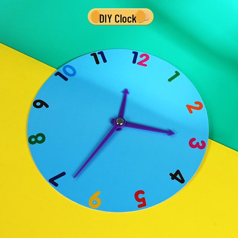 DIY Kindergarten Clock Kit: Handmade Assembly for Time Cognition with Hour, Minute, Second Hands - STEAM Teaching Aid
