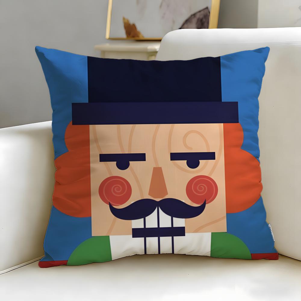 classic doll Nutcracker Doll Cushion Cover Soft  EasyWash Pillow Case  Versatile for Couch Bed Travel and Office