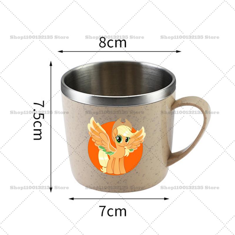 My Little Pony Water Bottle Kawaii Stainless Steel Cups Handle Coffee Milk Mug Tea Drink Home Office Gift Women for Kid Friendly Entertaining Fun Play