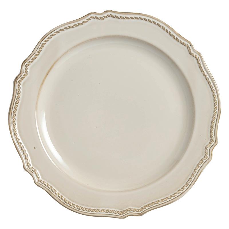 Premium Court Style Ceramic Plate Steak Plate Household Versatile Dish Breakfast Plate Pasta Plate