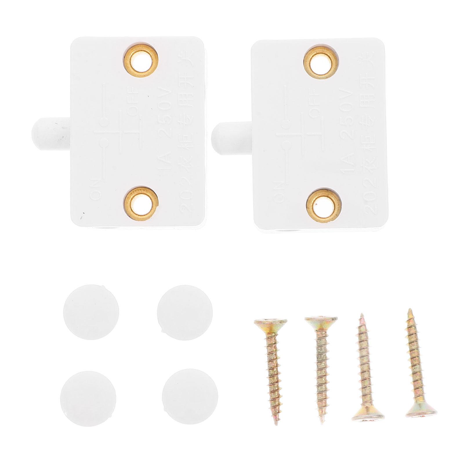 

2Pcs Automatic Closet Door Light Switch with Sensor Activation for Wardrobe Cabinet Pantry Shoe Cabinet Easy Install Magnetic чёрный