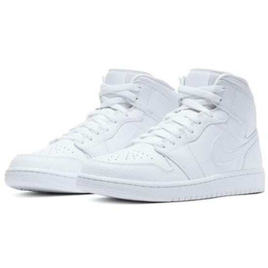

Air Jordan 1 Mid Triple White 2020 554724-130 EU 45.5 gainsboro кольору