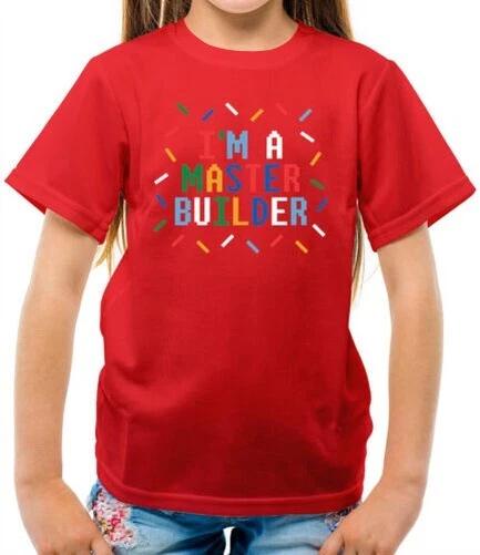 Master Builder Color T-Shirt - Kids - Film - Bricks - Toys - Gift 110